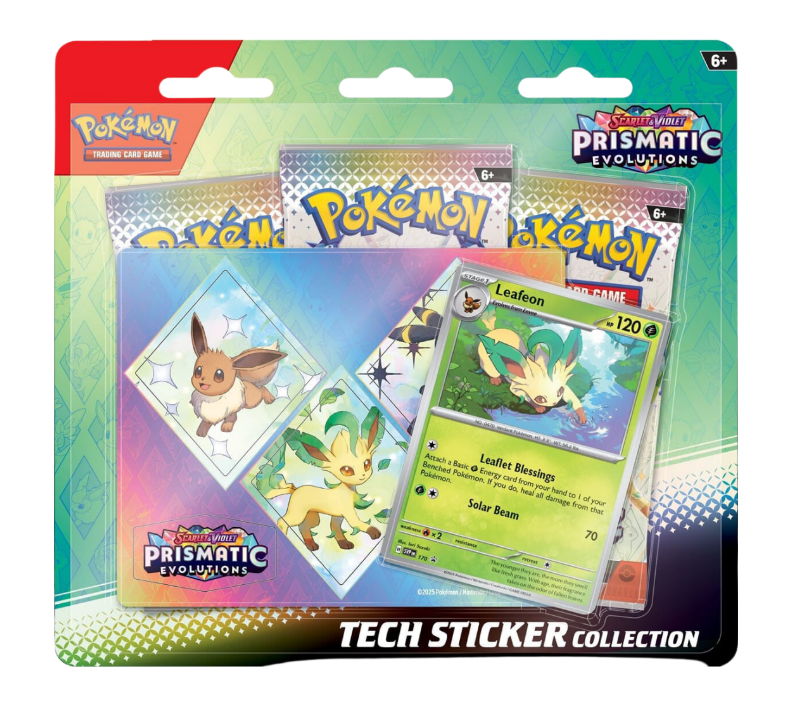 Pokemon - Prismatic Evolutions: Leafeon Tech Sticker Collection Sealed
